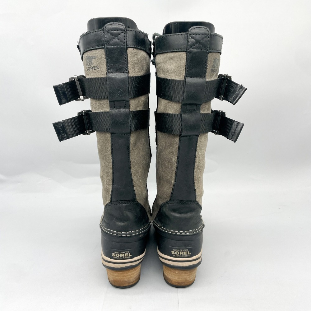 Sorel Womens 7 Conquest Carly II Boots Waterproof Black Gray Tall Winter Snow - Picture 7 of 11